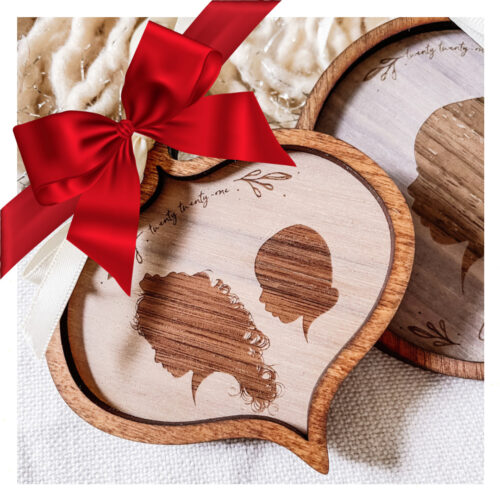 Wooden Ornament Pair with Art Print