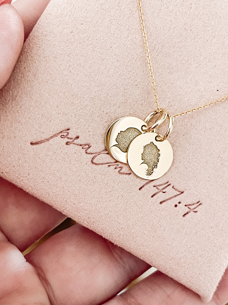 14K Gold Tiny Silhouette Charm Necklace with Delicate Gold Chain