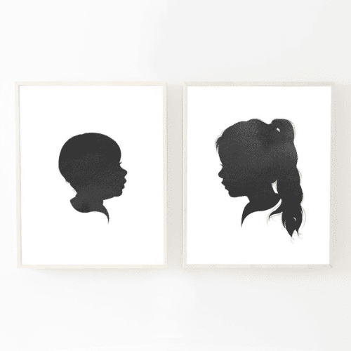 Single Silhouette Illustrations one boy and one girl